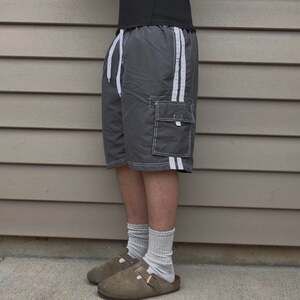 Kanu Surf Y2K Grey Striped Cargo Board Shorts